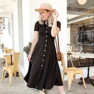 ASOS Design vintage inspired Midi Button Up retro Skater Dress 8